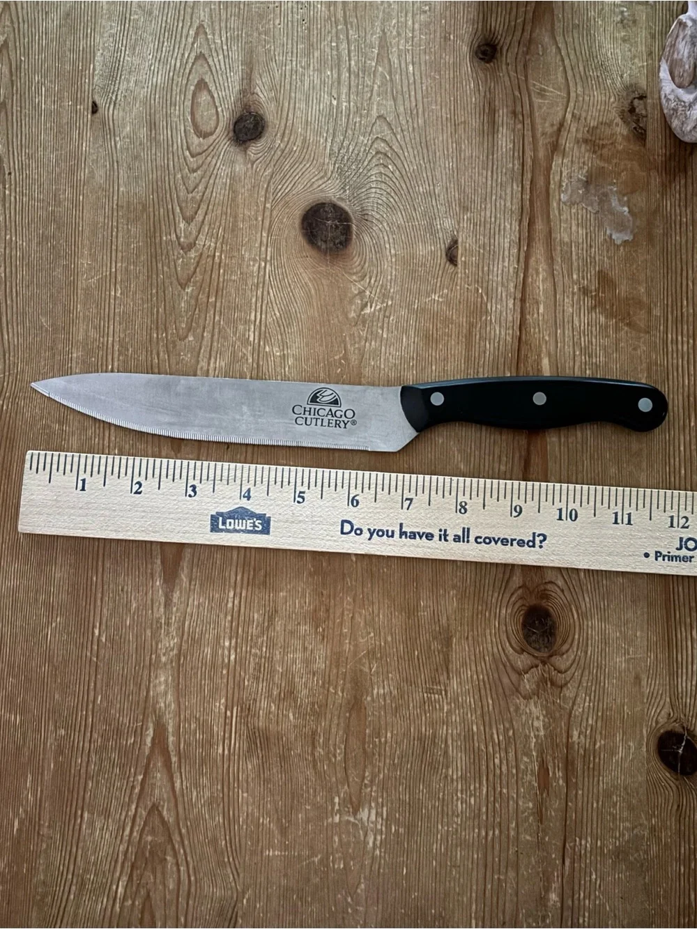 Chicago Cutlery 8” Chef Knife Black Handle Stainless Steel Vintage Kitchen Knife